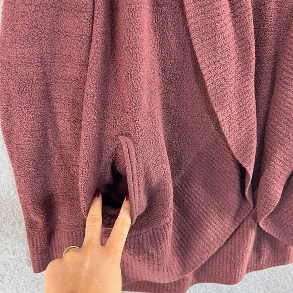 Barefoot Dreams Medium Cozychic Lite Open Front Cardigan Sweater Drape Rosewood - Picture 4 of 9